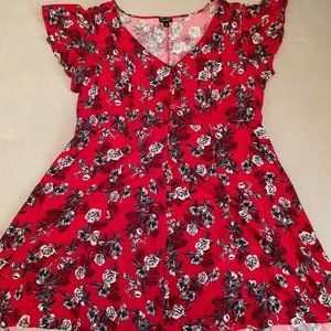 Pink Floral Button-Up Dress